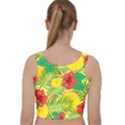 Orange Tropics Yellow Velvet Racer Back Crop Top View2