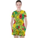 Orange Tropics Yellow Women s Tee and Shorts Set View1