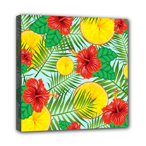 Orange Tropics Blue Mini Canvas 8  X 8  by snowwhitegirl