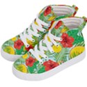 Orange Tropics Blue Kid s Hi-Top Skate Sneakers View2