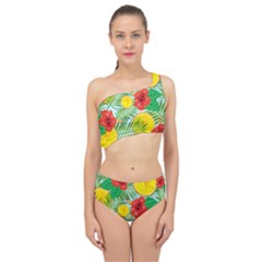 Orange Tropics Blue Spliced Up Two Piece Swimsuit