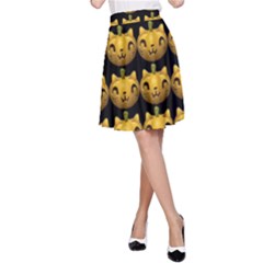 Cat Pumpkin A-line Skirt by snowwhitegirl