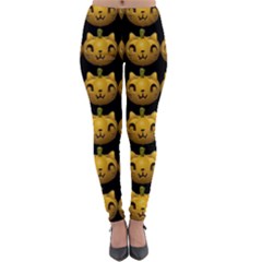 Cat Pumpkin Lightweight Velour Leggings