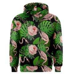 Flamingo Floral Black Men s Pullover Hoodie by snowwhitegirl