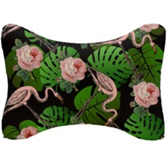 Flamingo Floral Black Seat Head Rest Cushion