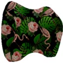 Flamingo Floral Black Velour Head Support Cushion View3