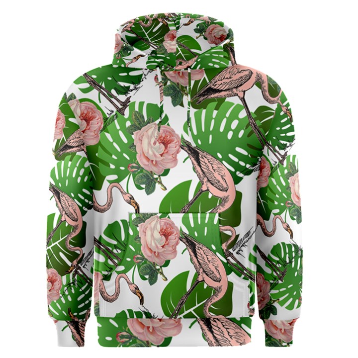 Flamingo Floral White Men s Pullover Hoodie