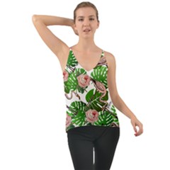 Flamingo Floral White Cami by snowwhitegirl