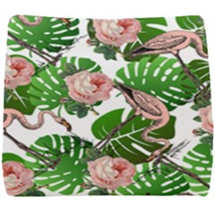 Flamingo Floral White Seat Cushion