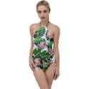 Flamingo Floral White Go with the Flow One Piece Swimsuit View1