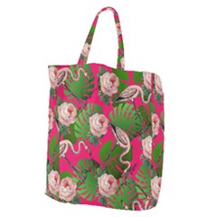 Flamingo Floral Pink Giant Grocery Tote by snowwhitegirl