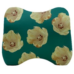 Teal Tulips Velour Head Support Cushion by snowwhitegirl