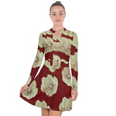 Red Tulips Long Sleeve Panel Dress