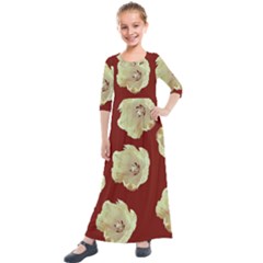 Red Tulips Kids  Quarter Sleeve Maxi Dress