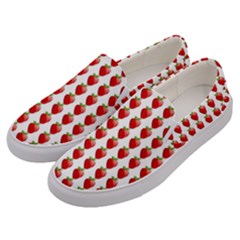 Strawberries Men s Canvas Slip Ons by snowwhitegirl