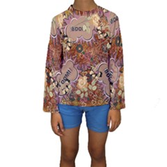 Pinup Floral Kids  Long Sleeve Swimwear by snowwhitegirl