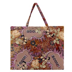 Pinup Floral Zipper Large Tote Bag by snowwhitegirl