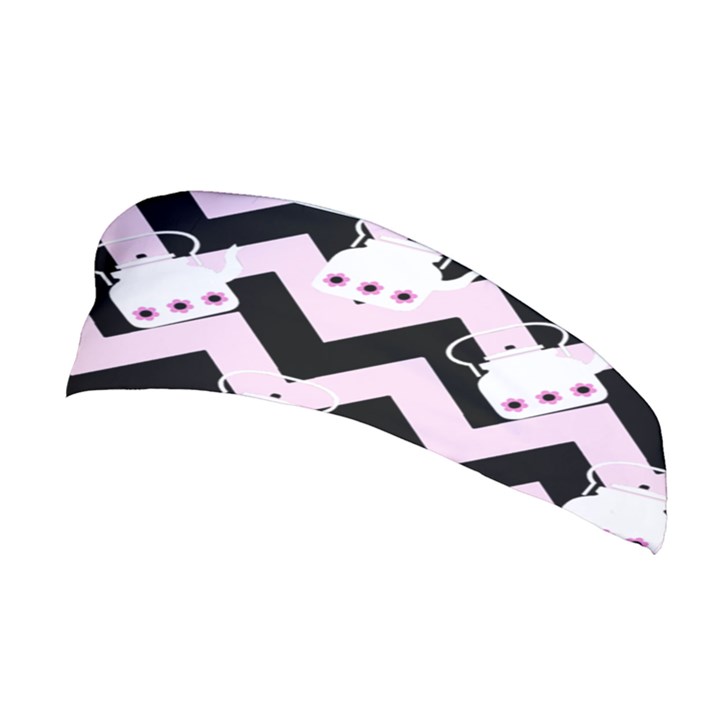 Pink Teapot Chevron Stretchable Headband