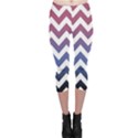 Pink Blue Black Ombre Chevron Capri Leggings  View1