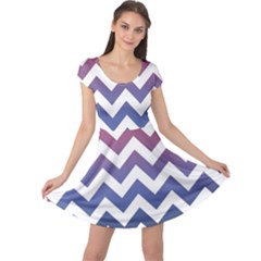 Pink Blue Black Ombre Chevron Cap Sleeve Dress by snowwhitegirl