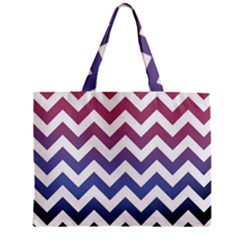 Pink Blue Black Ombre Chevron Zipper Mini Tote Bag by snowwhitegirl