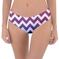 Pink Blue Black Ombre Chevron Reversible Classic Bikini Bottoms by snowwhitegirl