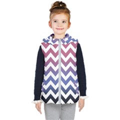 Pink Blue Black Ombre Chevron Kid s Hooded Puffer Vest by snowwhitegirl