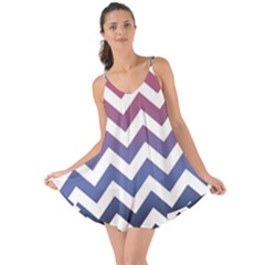 Pink Blue Black Ombre Chevron Love The Sun Cover Up by snowwhitegirl