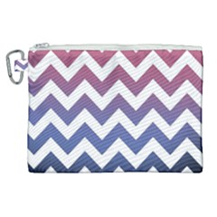 Pink Blue Black Ombre Chevron Canvas Cosmetic Bag (xl) by snowwhitegirl