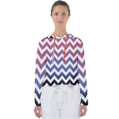 Pink Blue Black Ombre Chevron Women s Slouchy Sweat by snowwhitegirl