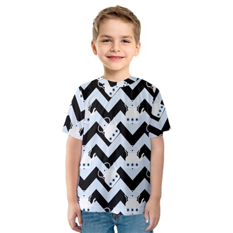 Blue Teapot Chevron Kids  Sport Mesh Tee by snowwhitegirl