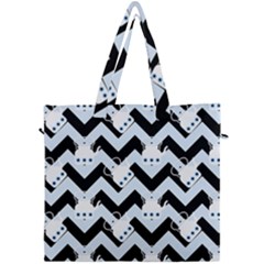 Blue Teapot Chevron Canvas Travel Bag