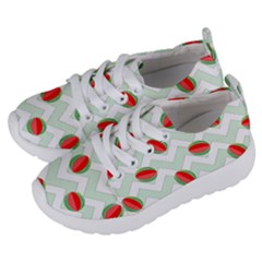 Watermelon Chevron Green Kids  Lightweight Sports Shoes by snowwhitegirl