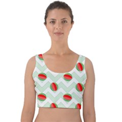 Watermelon Chevron Green Velvet Crop Top