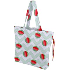 Watermelon Chevron Green Drawstring Tote Bag by snowwhitegirl