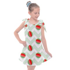 Watermelon Chevron Green Kids  Tie Up Tunic Dress by snowwhitegirl