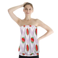 Watermelon Chevron Strapless Top