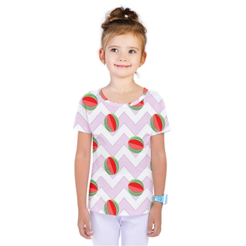 Watermelon Chevron Kids  One Piece Tee by snowwhitegirl