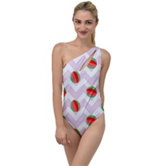 Watermelon Chevron To One Side Swimsuit