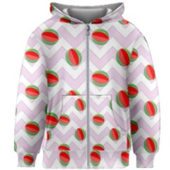 Watermelon Chevron Kids Zipper Hoodie Without Drawstring by snowwhitegirl