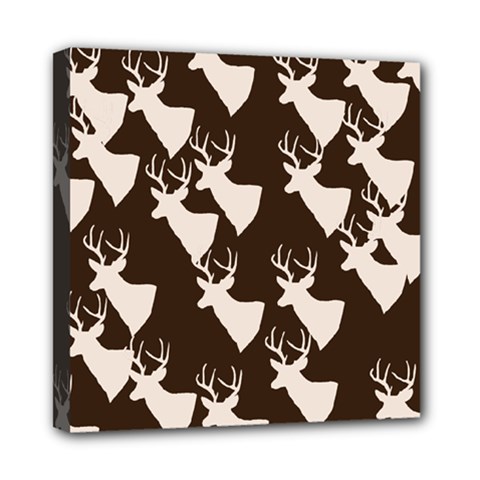 Brown Deer Pattern Mini Canvas 8  X 8  by snowwhitegirl