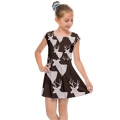 Brown Deer Pattern Kids Cap Sleeve Dress by snowwhitegirl