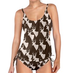 Brown Deer Pattern Tankini Set by snowwhitegirl