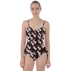 Brown Deer Pattern Sweetheart Tankini Set by snowwhitegirl