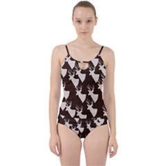 Brown Deer Pattern Cut Out Top Tankini Set by snowwhitegirl