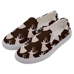 Brown Deer Pattern Men s Canvas Slip Ons by snowwhitegirl