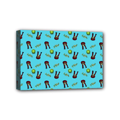 School Girl Pattern Blue Mini Canvas 6  X 4  by snowwhitegirl