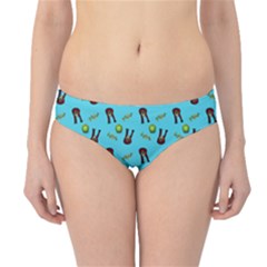 School Girl Pattern Blue Hipster Bikini Bottoms by snowwhitegirl