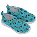 School Girl Pattern Blue Velcro Strap Shoes View3