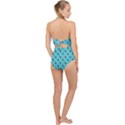 School Girl Pattern Blue Scallop Top Cut Out Swimsuit View2